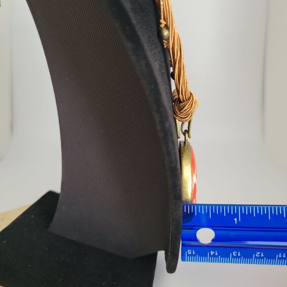 Coldwater Creek 16" Necklace Orange & White Pendant Chunky Retro Fashion Jewelry - Picture 8 of 9